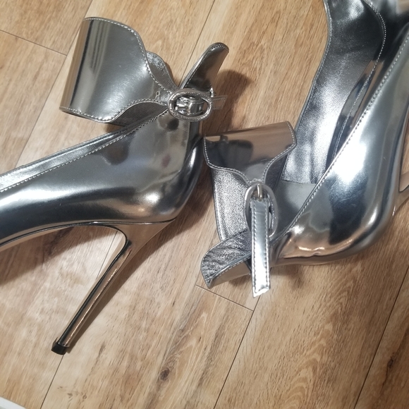 GIANVITO ROSSI Silver leather Ankle Heels - Picture 7 of 8